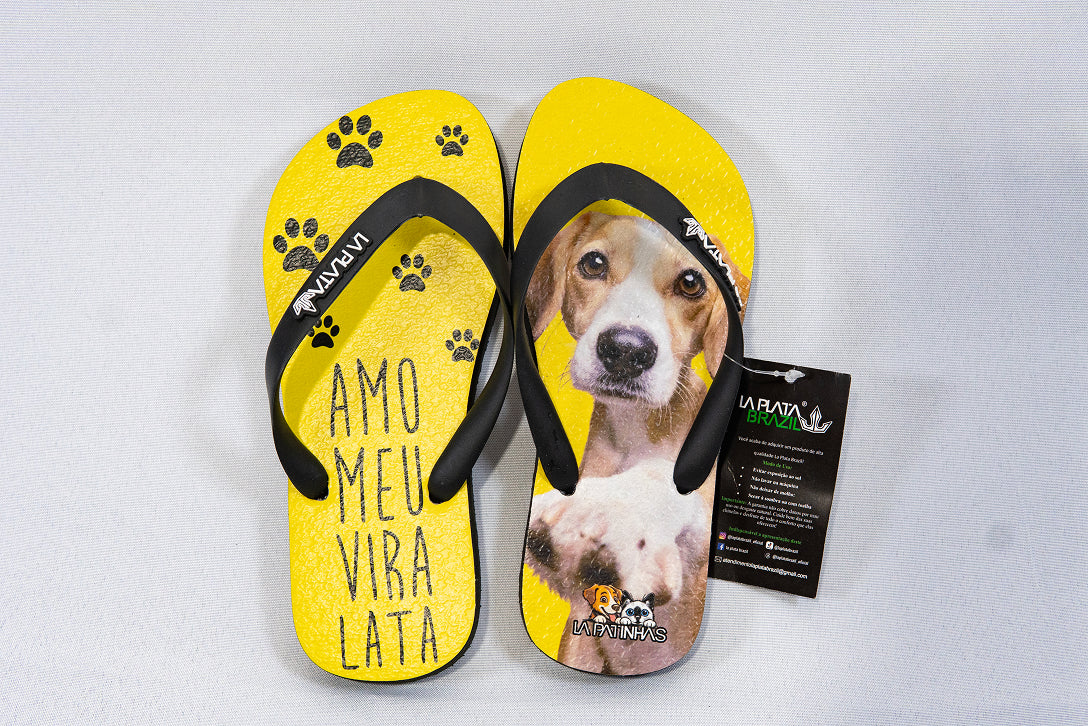 Chinelo Tradicional La Patinhas Dogs Eu Amo Meu Vira Lata
