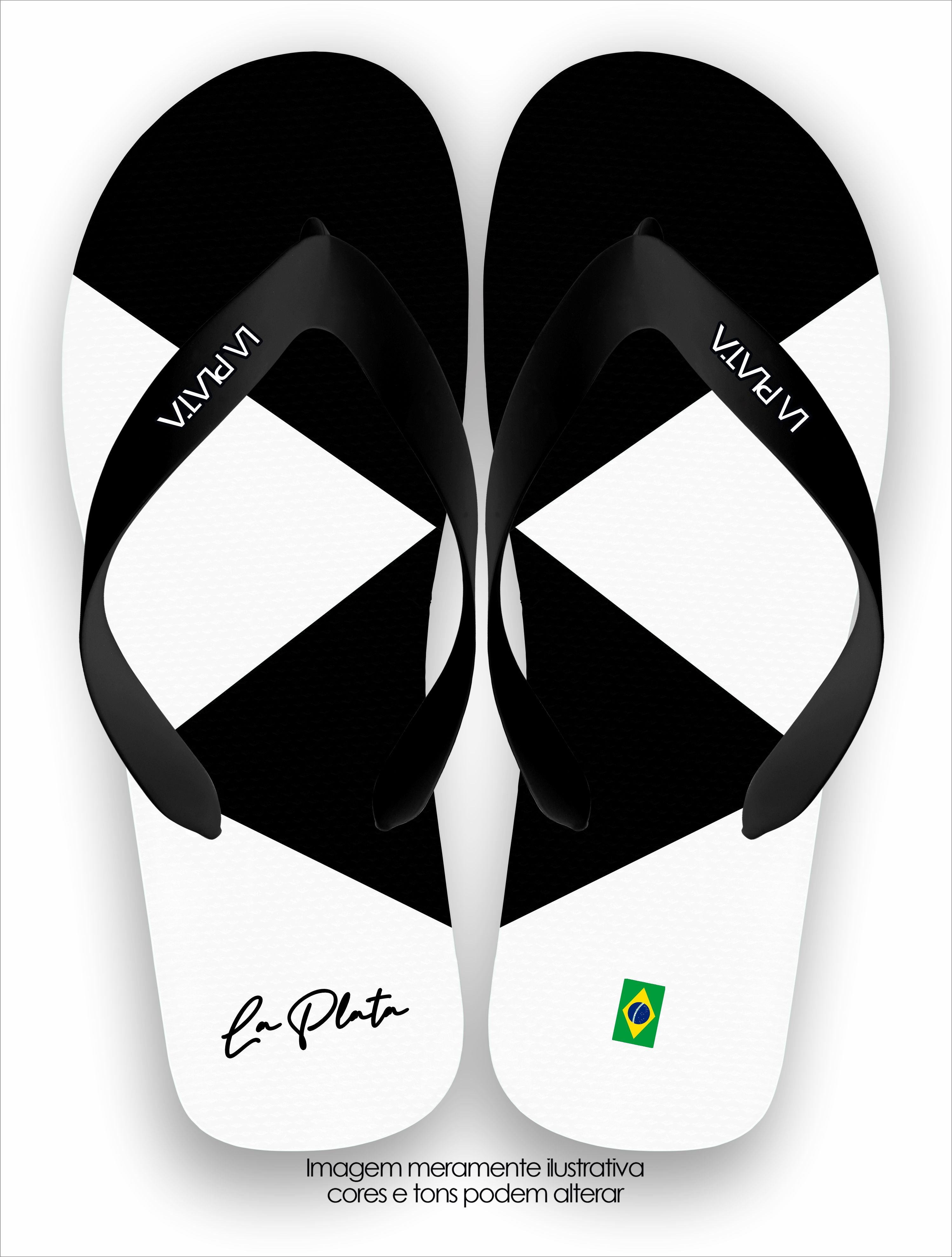Chinelo La Plata La Masculina Piramidal WhiteBlack