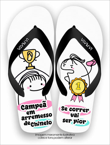 Chinelo Tradicional La Dia das Mães Campeã de Arremesso de Chinelo