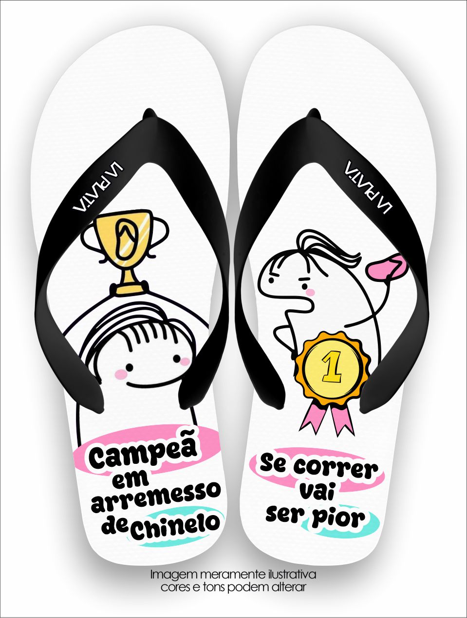 Chinelo Tradicional La Dia das Mães Campeã de Arremesso de Chinelo