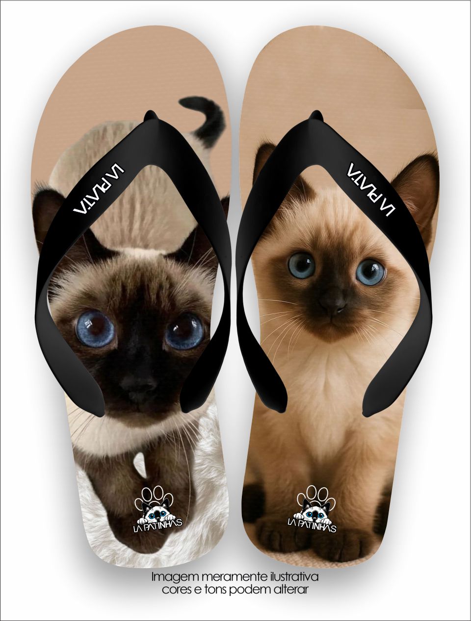 Chinelo Tradicional La Patinhas Cats Big Eyes