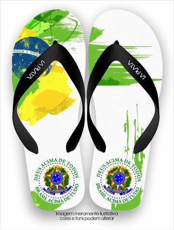 Chinelo Tradicional La Pátria Bandeira Brasil Deus Acima de Todos