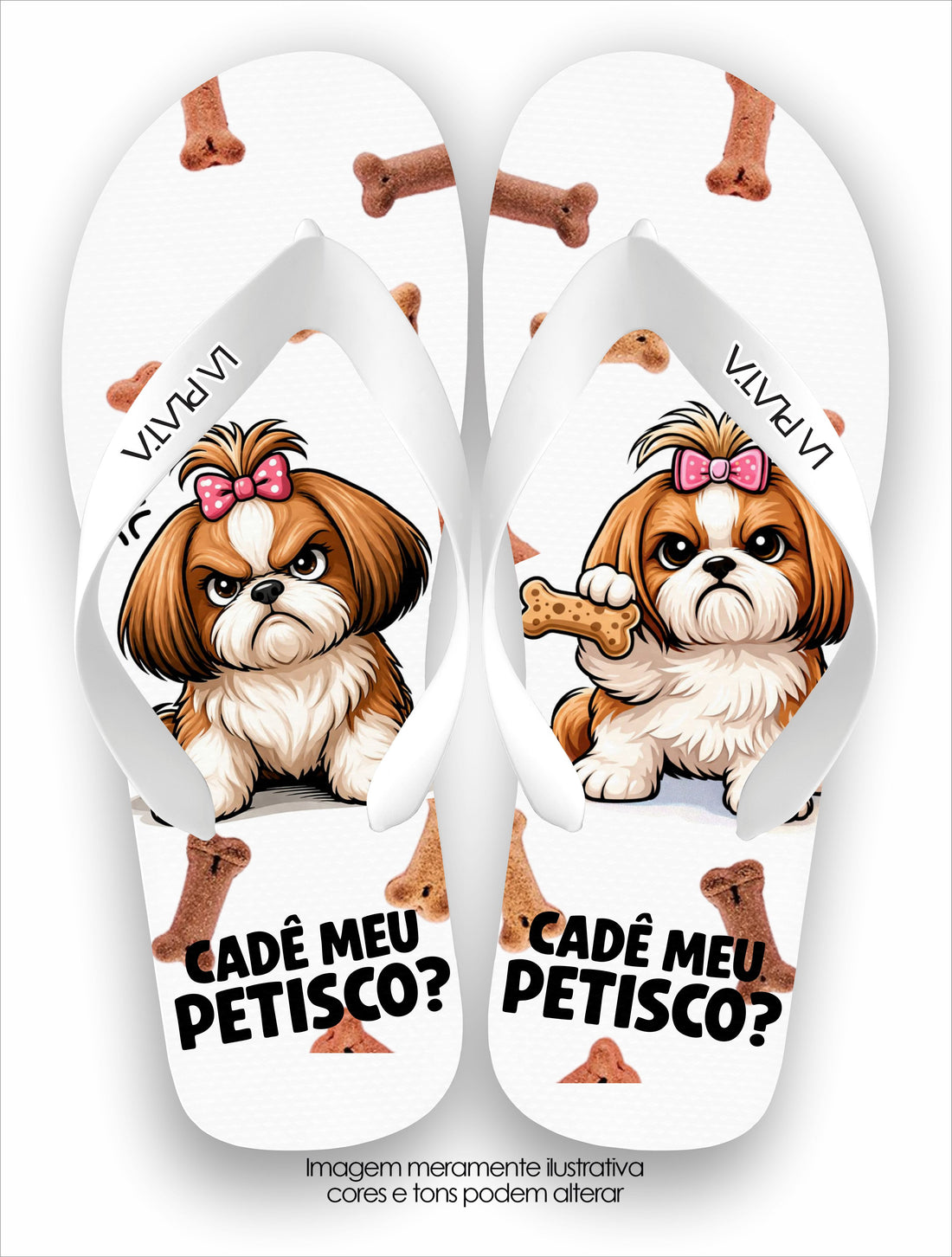 Chinelo Tradicional La Patinhas Dogs Cadê Meu Petisco