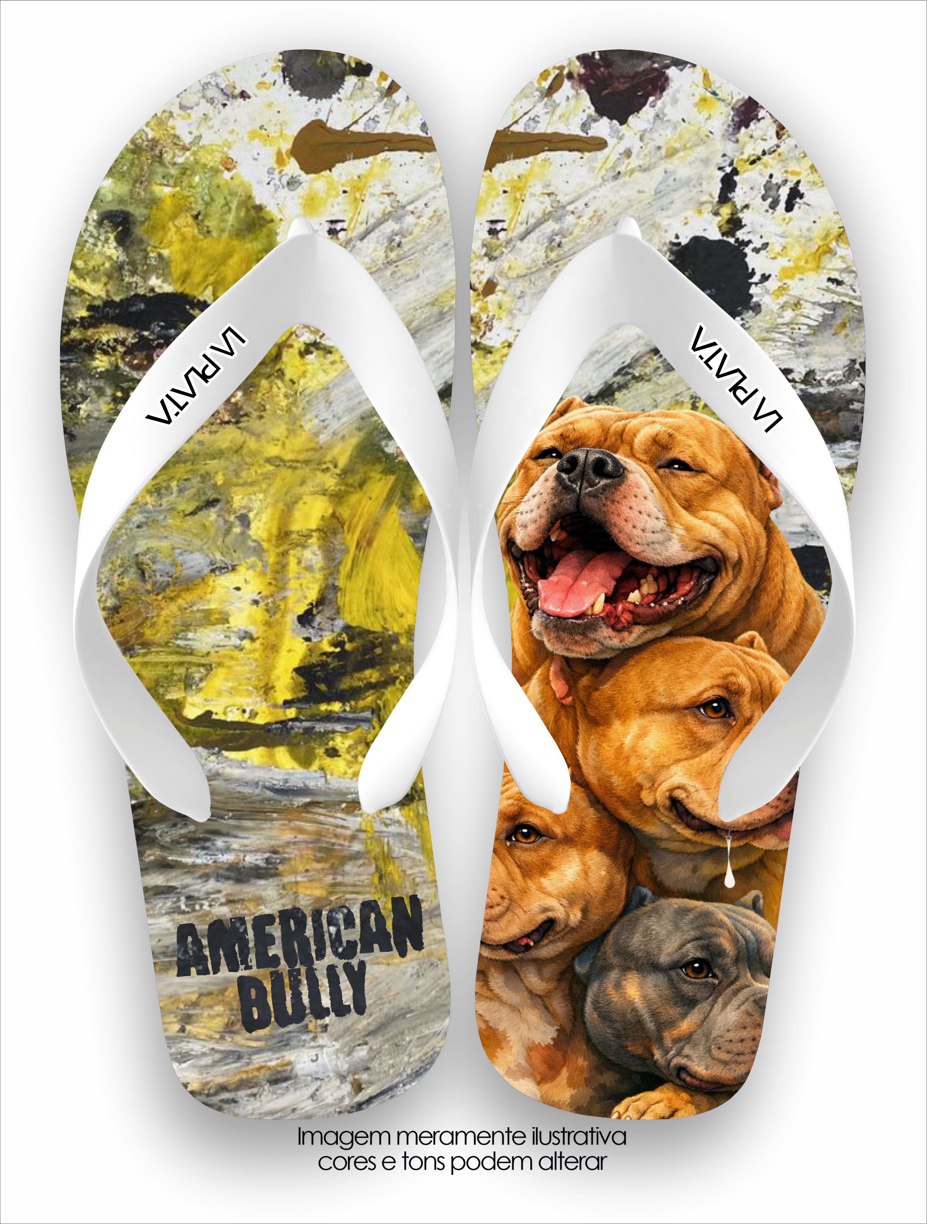 Chinelo Tradicional La Patinhas Dogs American Bully