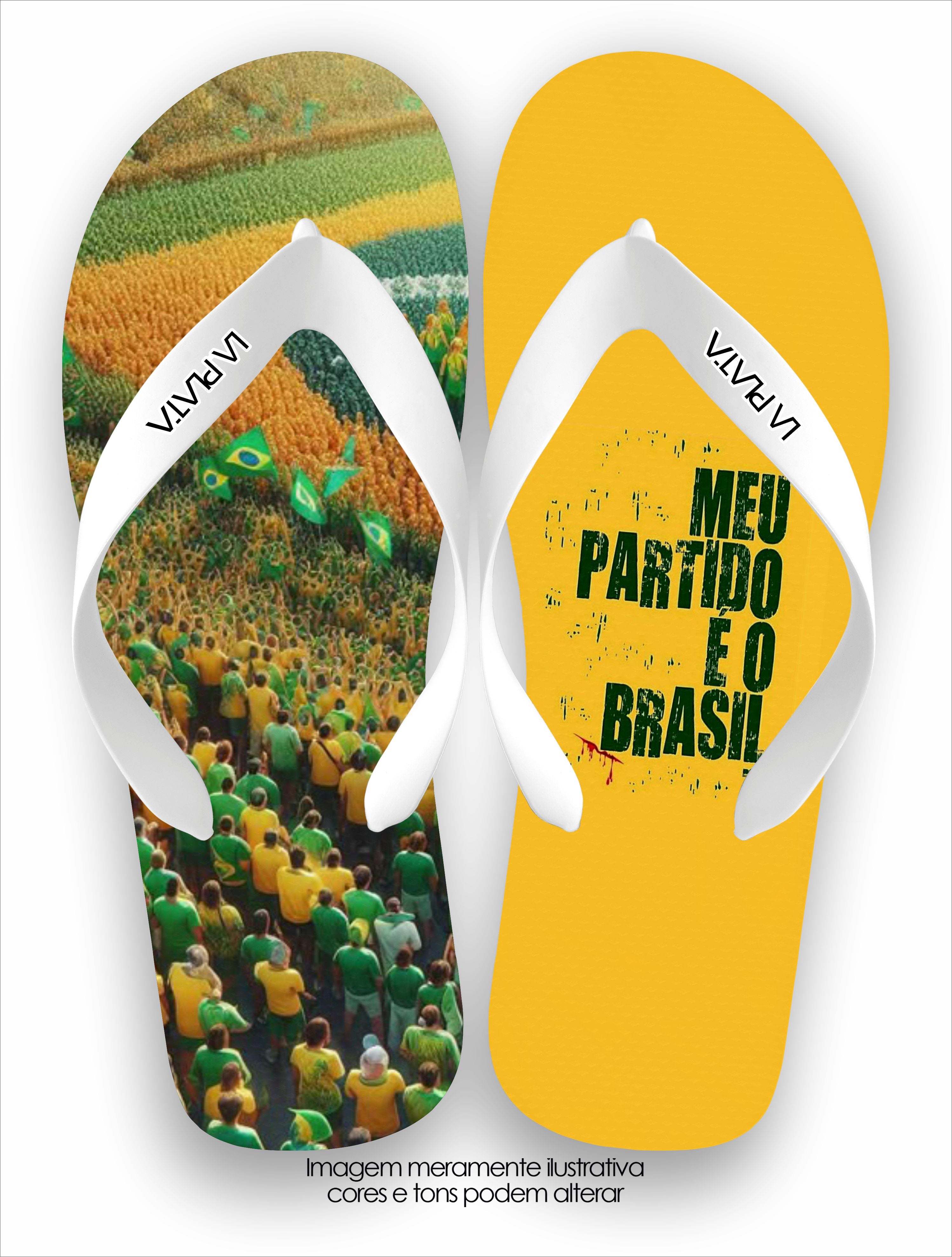 Chinelo Tradicional Meu Partido é o Brasil