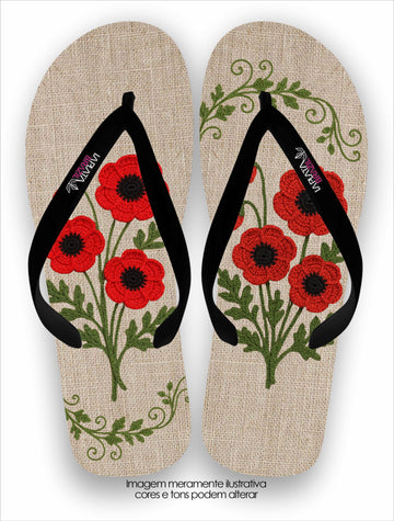 Chinelo Tradicional La Feminina Bordado