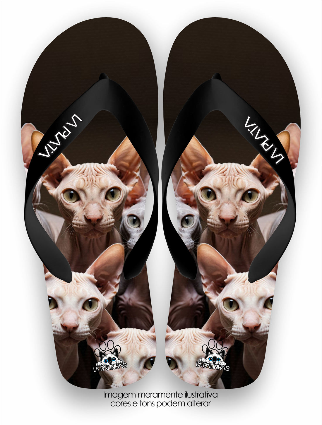 Chinelo Tradicional La Patinhas Cats Sphynx