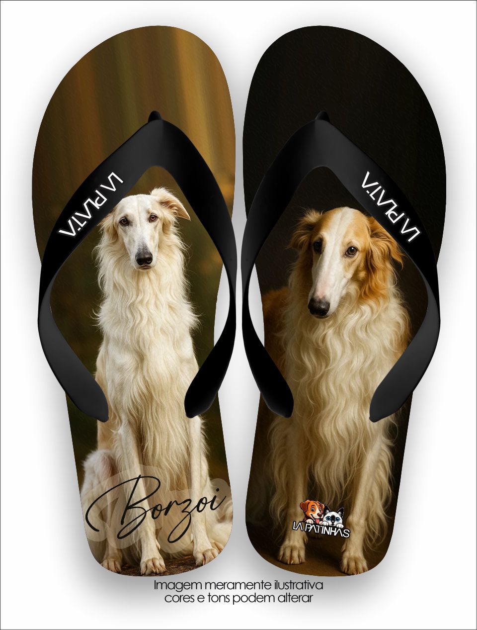 Chinelo Tradicional La Patinhas Dogs Borzoi