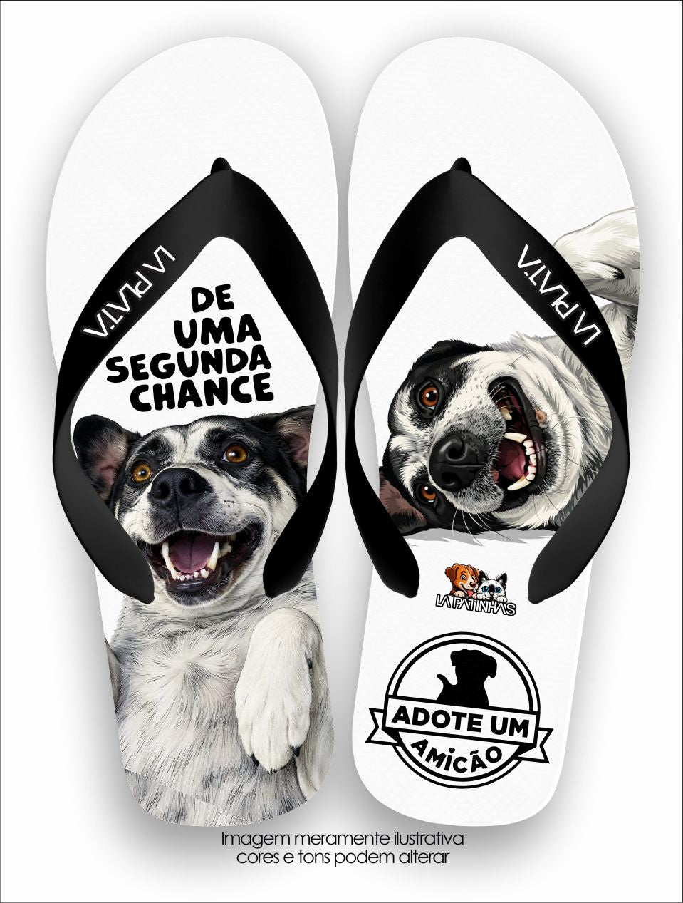 Chinelo Tradicional La Patinhas Dogs Adote um Amicão