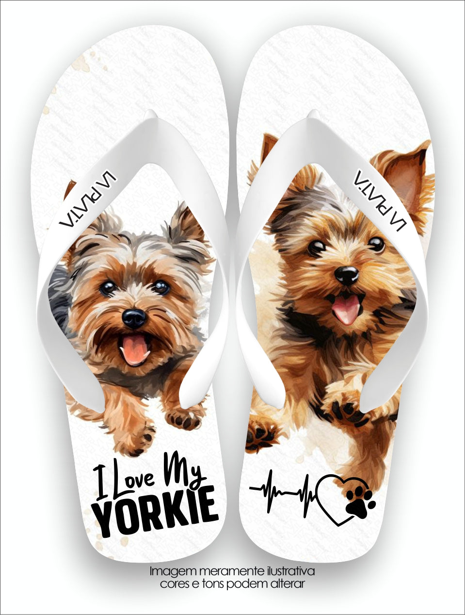 Chinelo Tradicional La Patinhas Dogs Love Yorkie