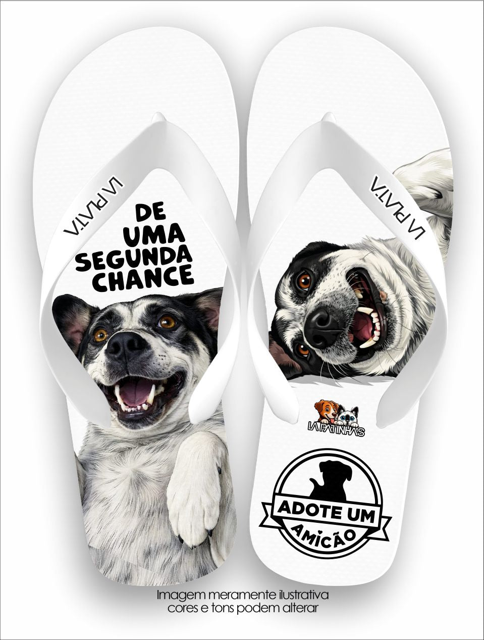Chinelo Tradicional La Patinhas Dogs Adote um Amicão