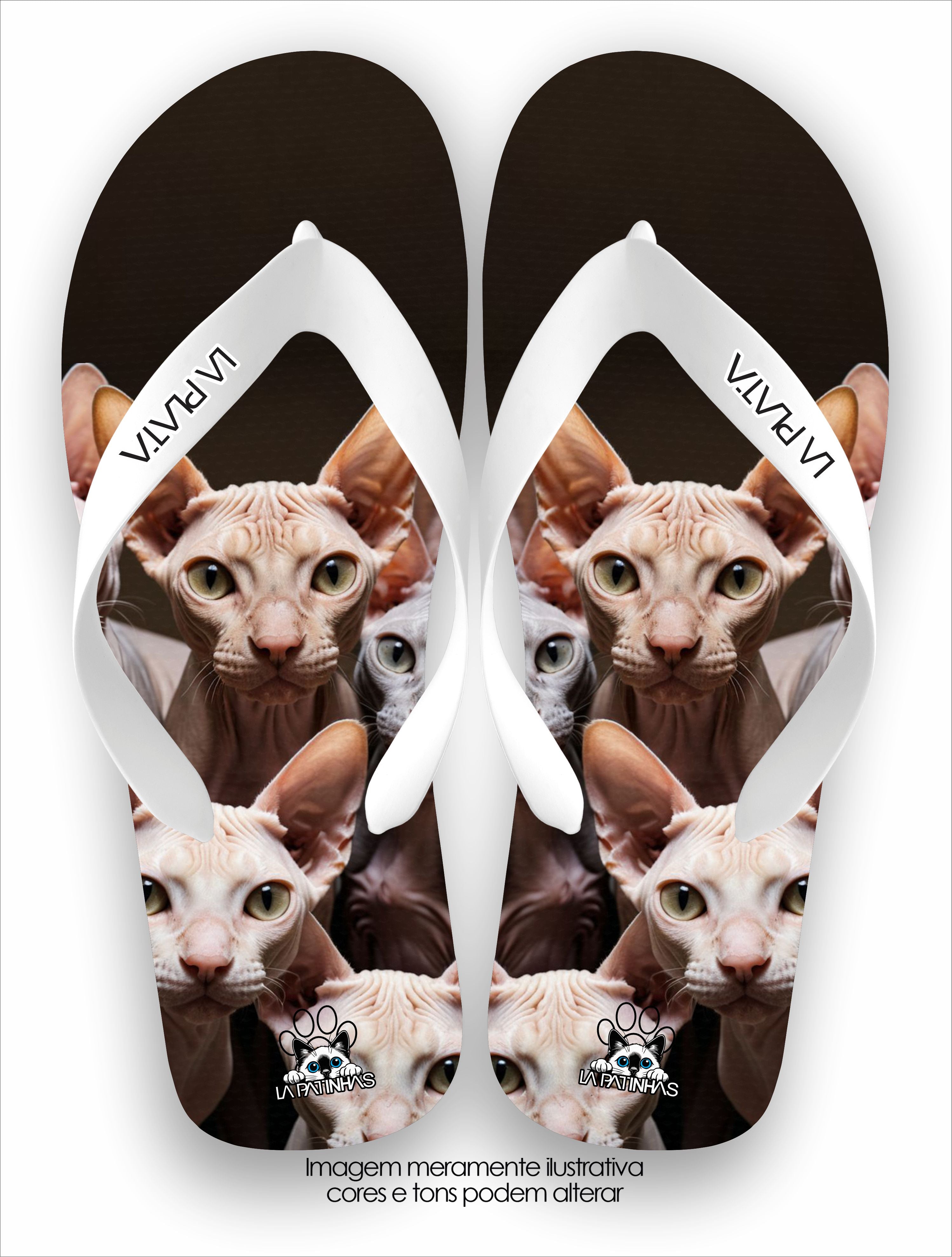 Chinelo Tradicional La Patinhas Cats Sphynx