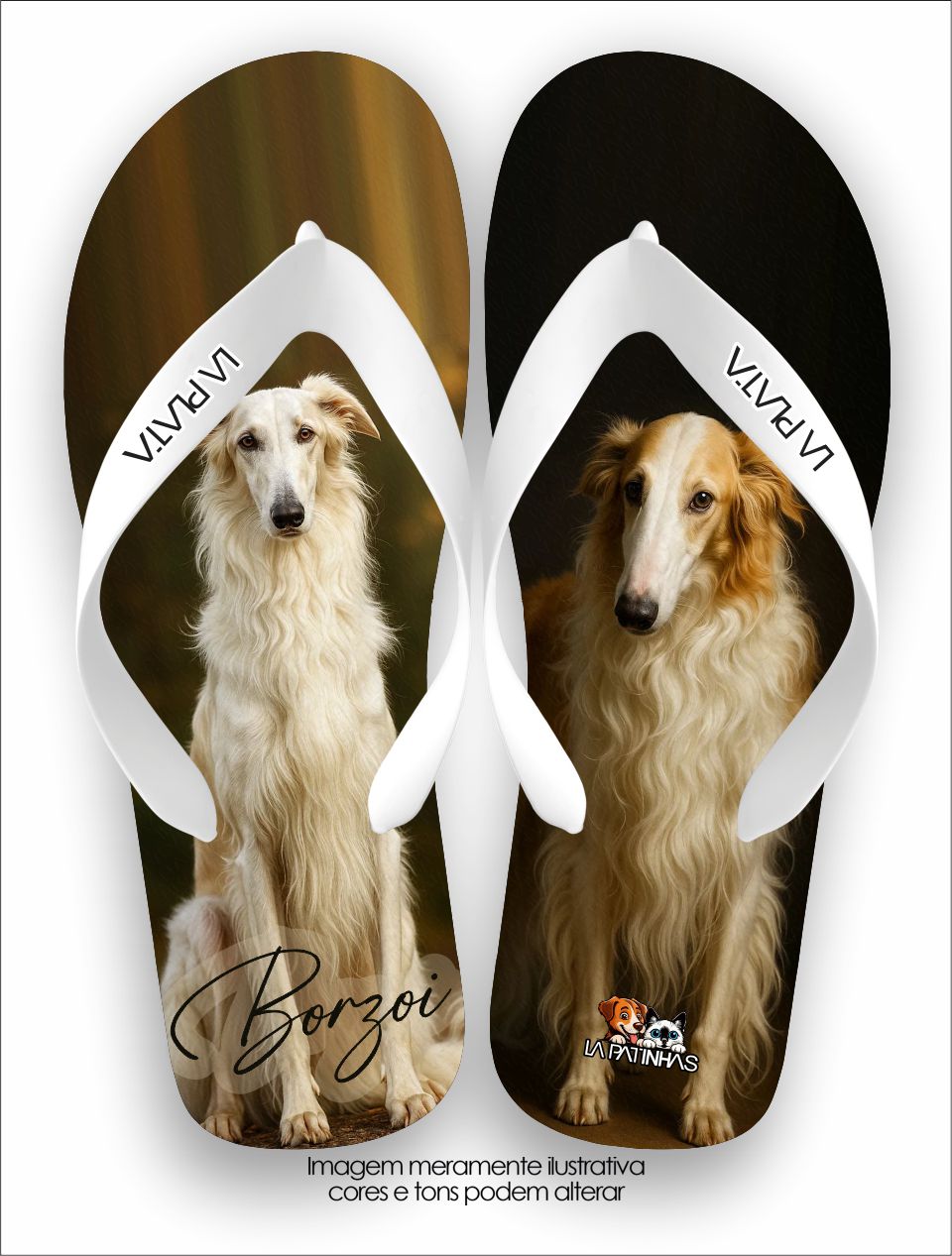 Chinelo Tradicional La Patinhas Dogs Borzoi