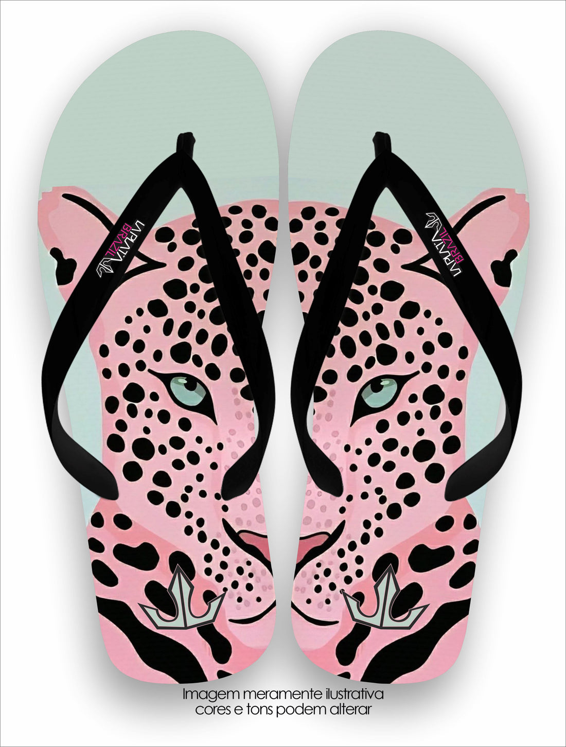 Chinelo Tradicional La feminina Onça Pink Conforto Total