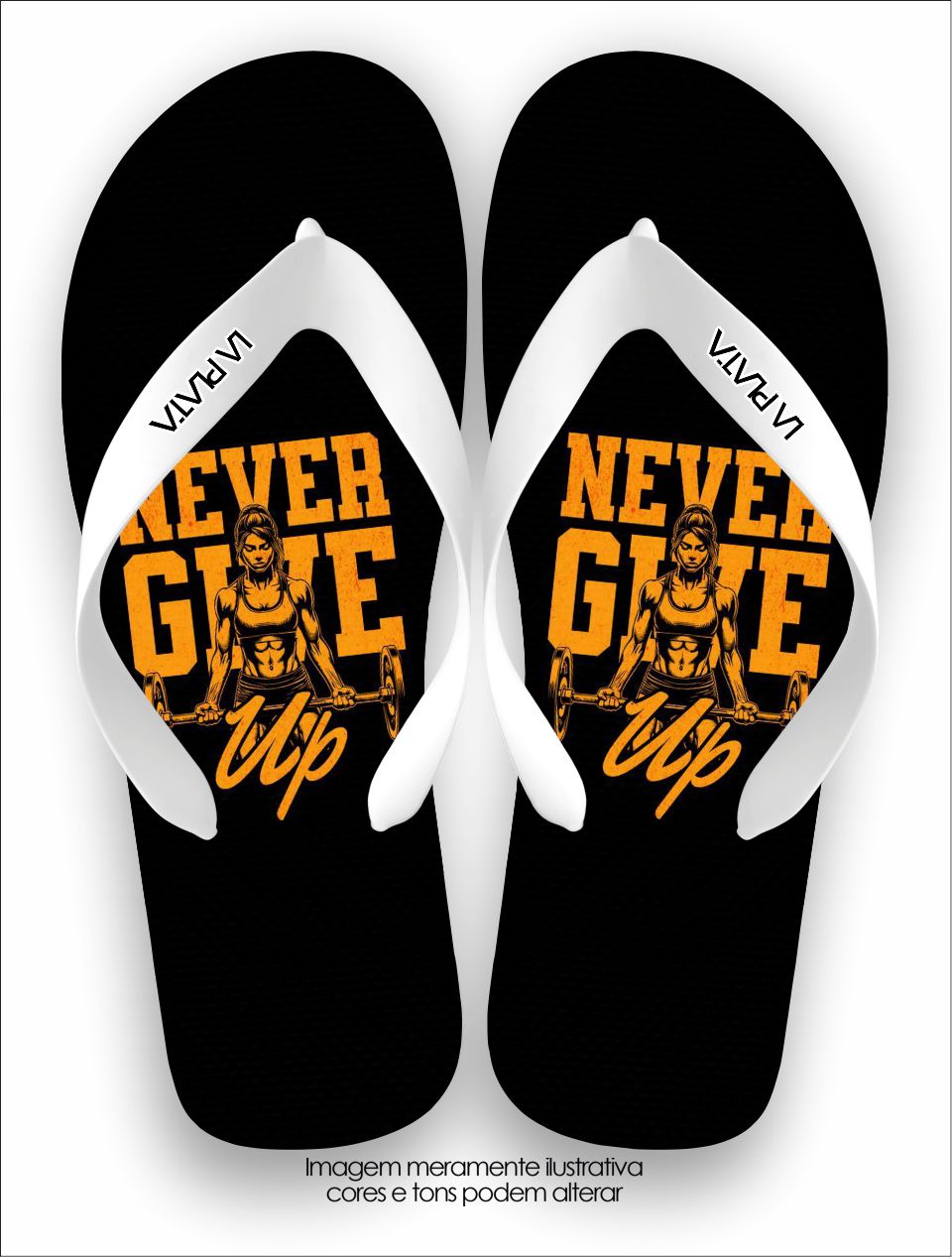 Chinelo Tradicional La Fitness Never Give Up