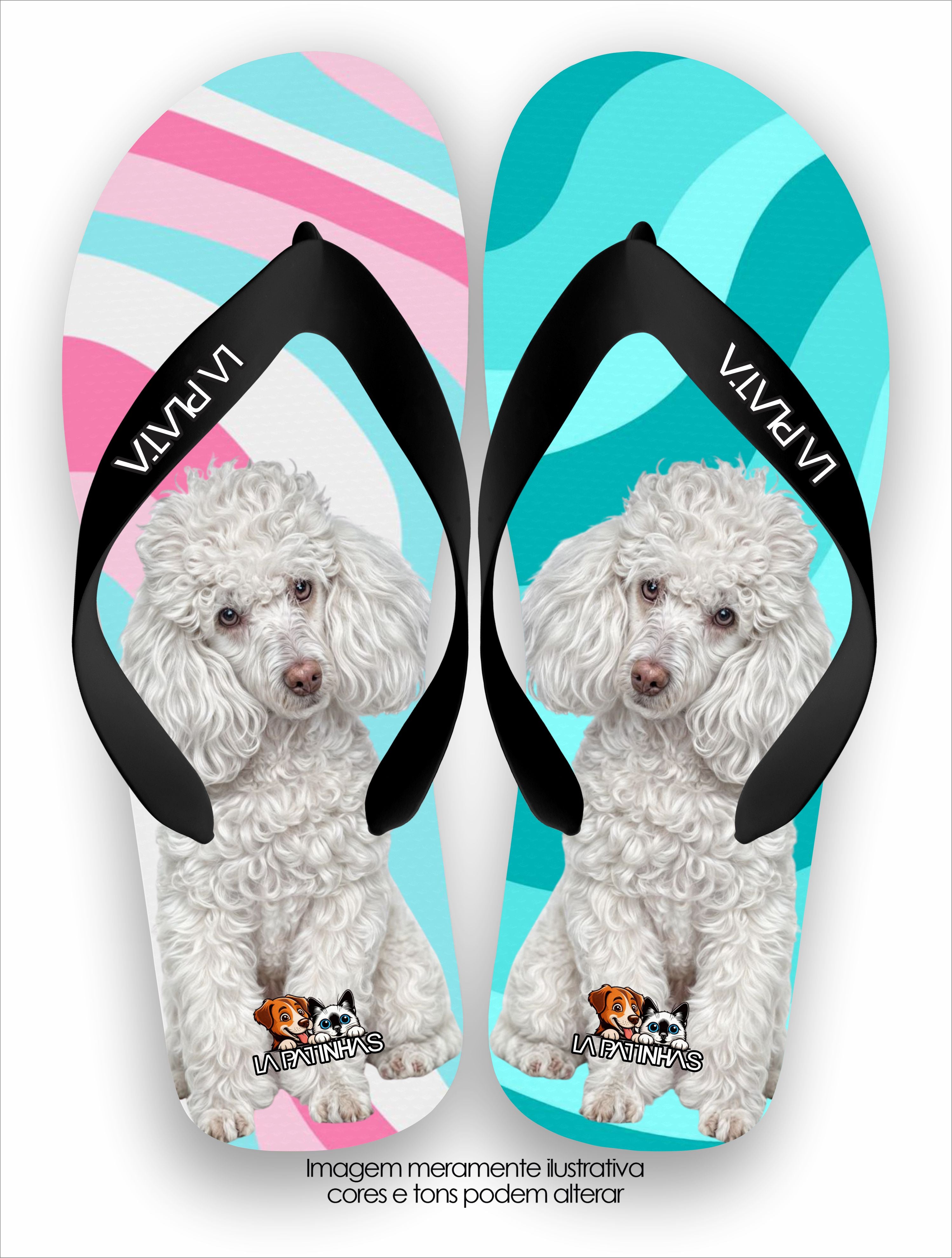 Chinelo Tradicional La Patinhas Dogs Ondas Poodle
