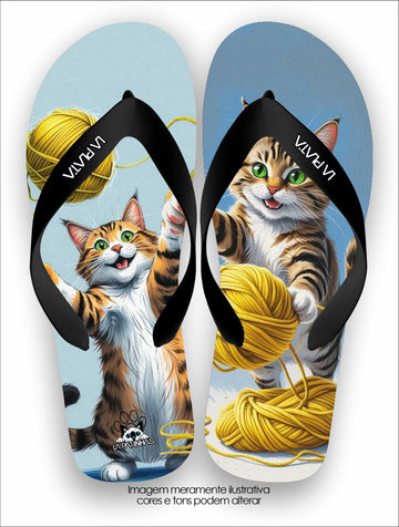 Chinelo Tradicional La Patinhas Cats Gato Brincalhão