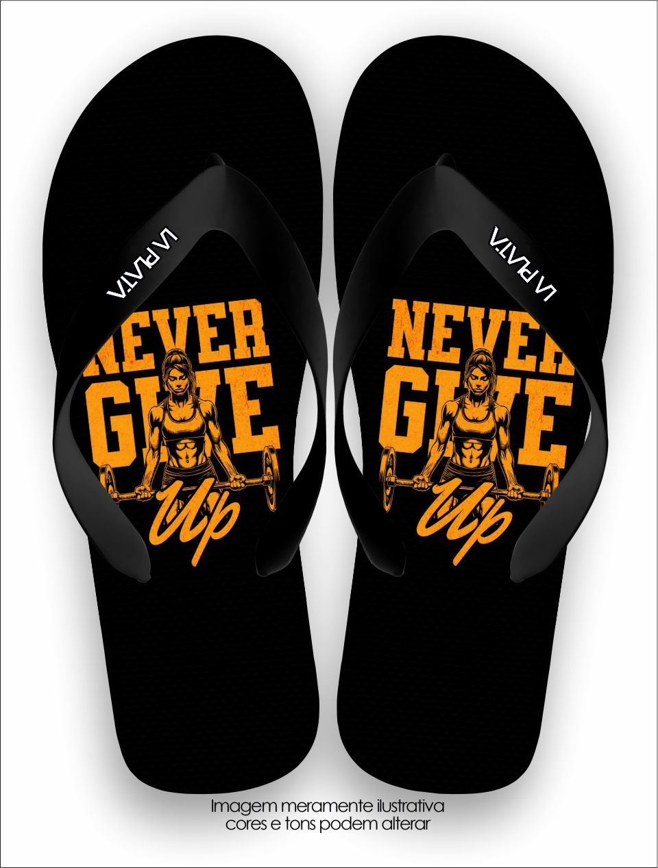 Chinelo Tradicional La Fitness Never Give Up