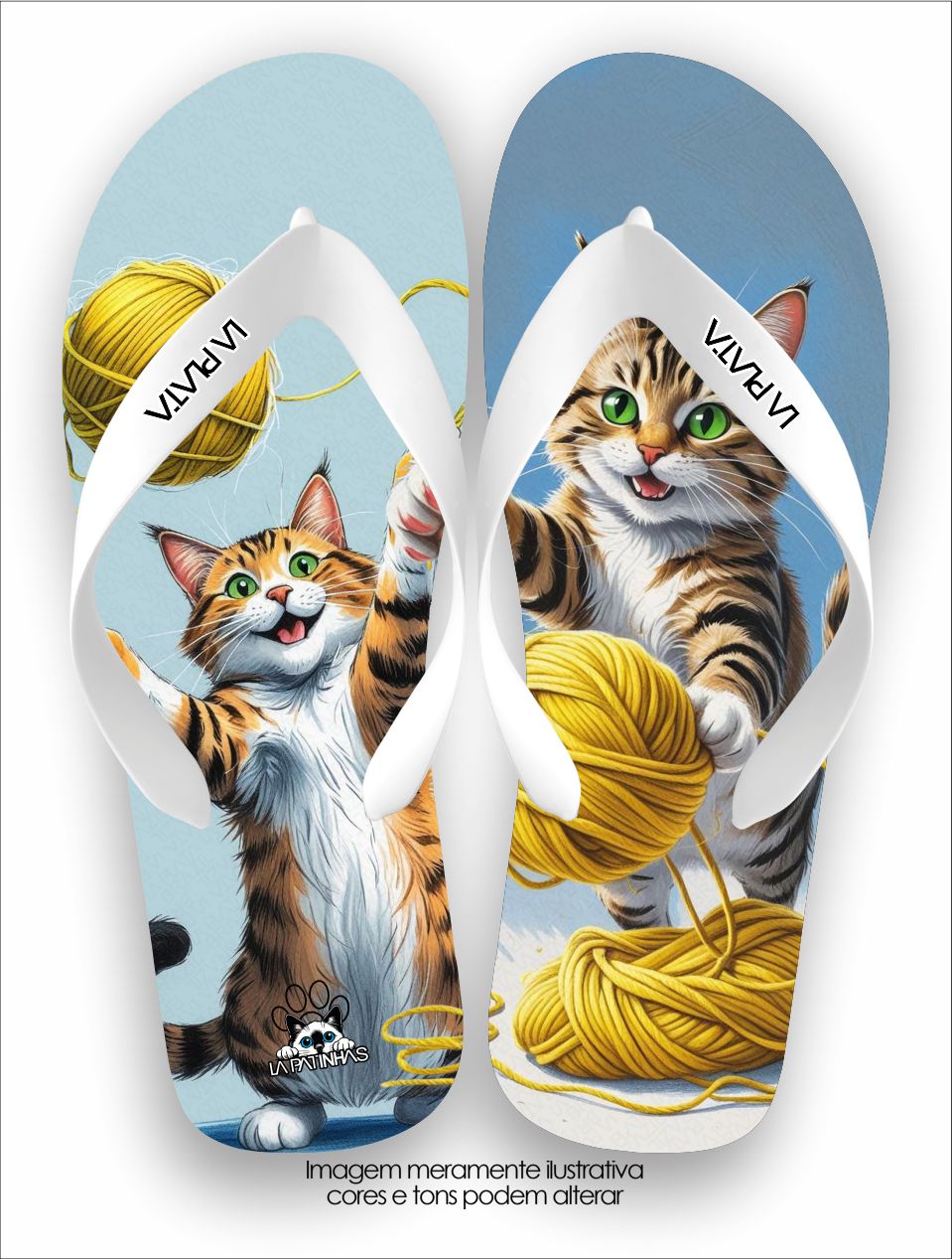 Chinelo Tradicional La Patinhas Cats Gato Brincalhão