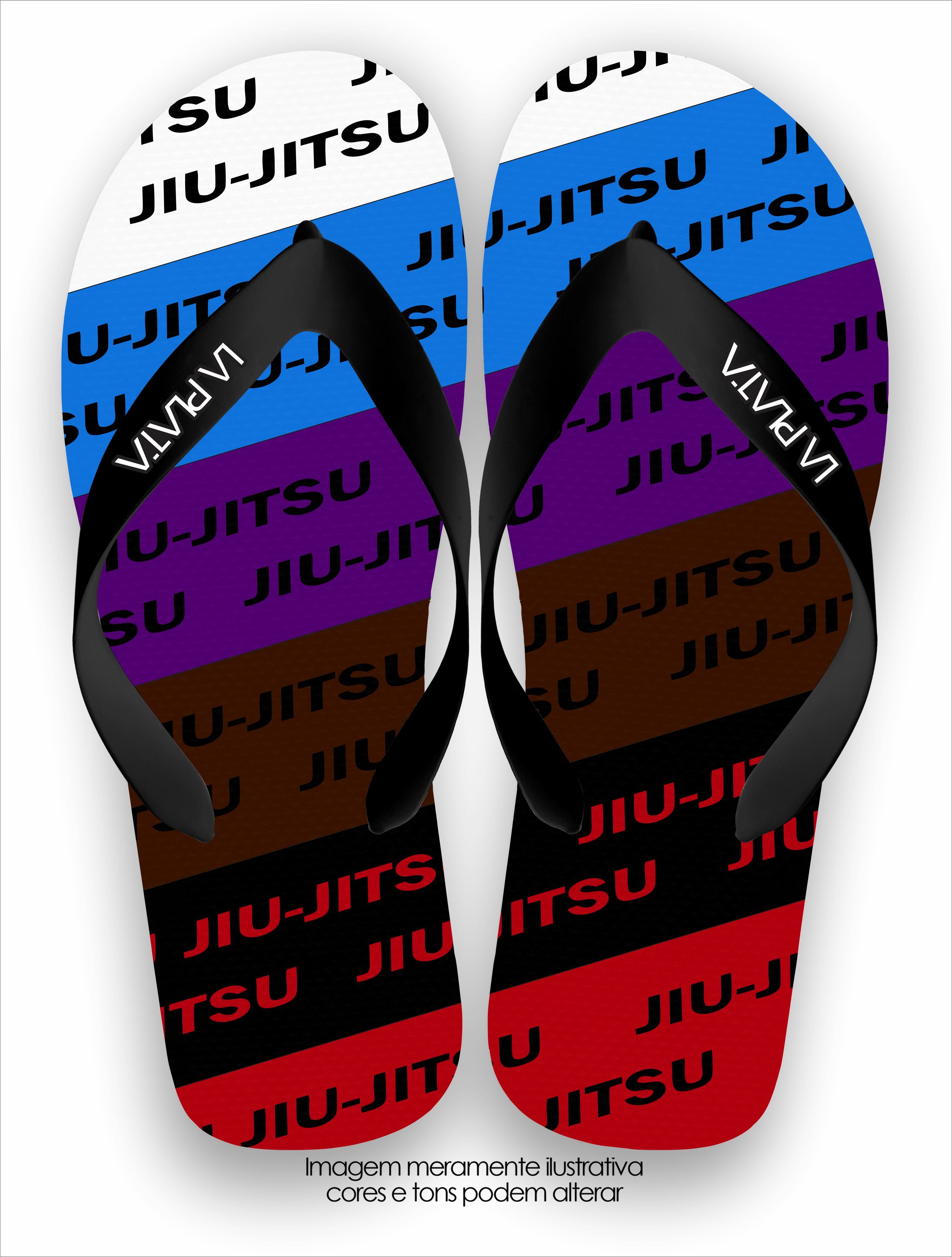 Chinelo Tradicional La Jiu Jitsu Cores Faixa