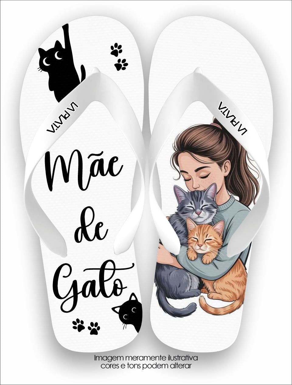 Chinelo Tradicional La Patinhas Cats Mãe de Gato