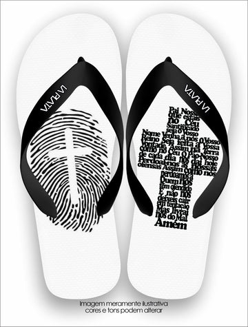 Chinelo Tradicional La Consagrada Cruz Pai Nosso