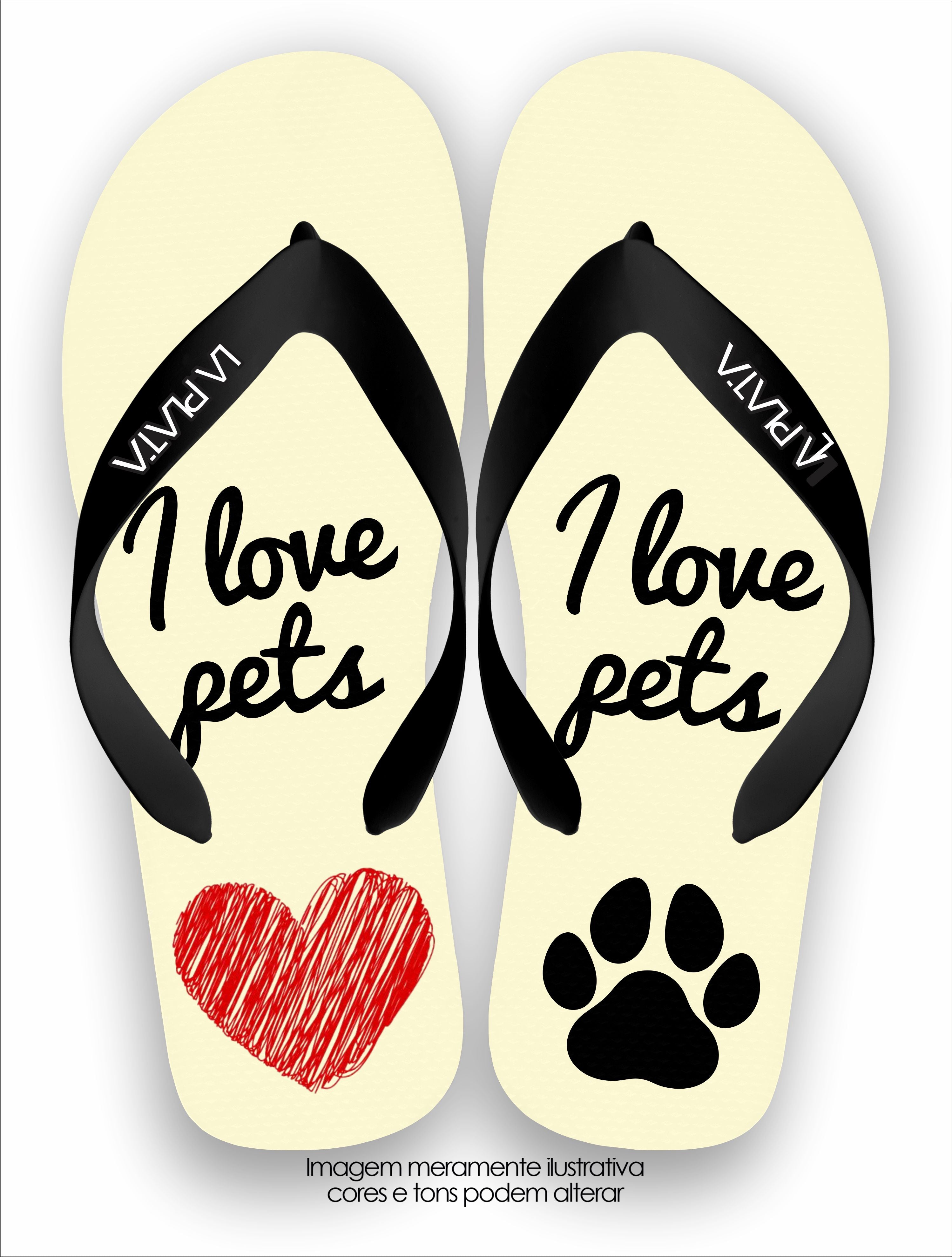 Chinelo Tradicional La Patinhas Dogs I Love Pets