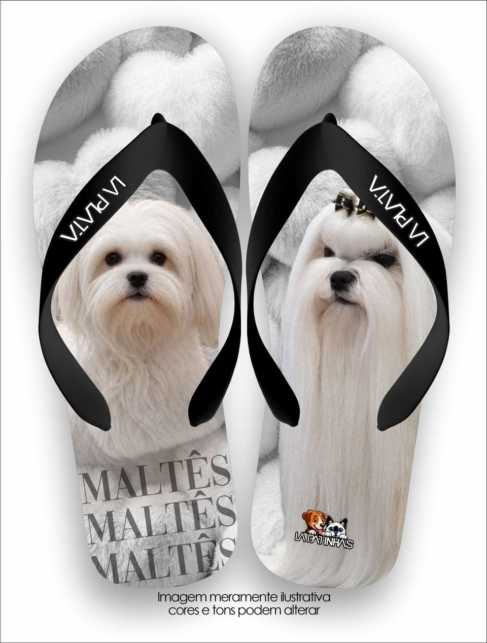 Chinelo Tradicional La Patinhas Dogs Maltês
