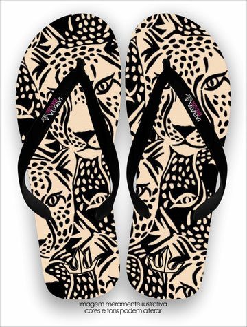 Chinelo Tradicional La feminina Onças Conforto Total