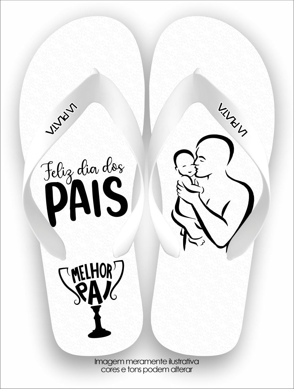 Chinelo Tradicional La Dia dos Pais Melhor Pai Alt