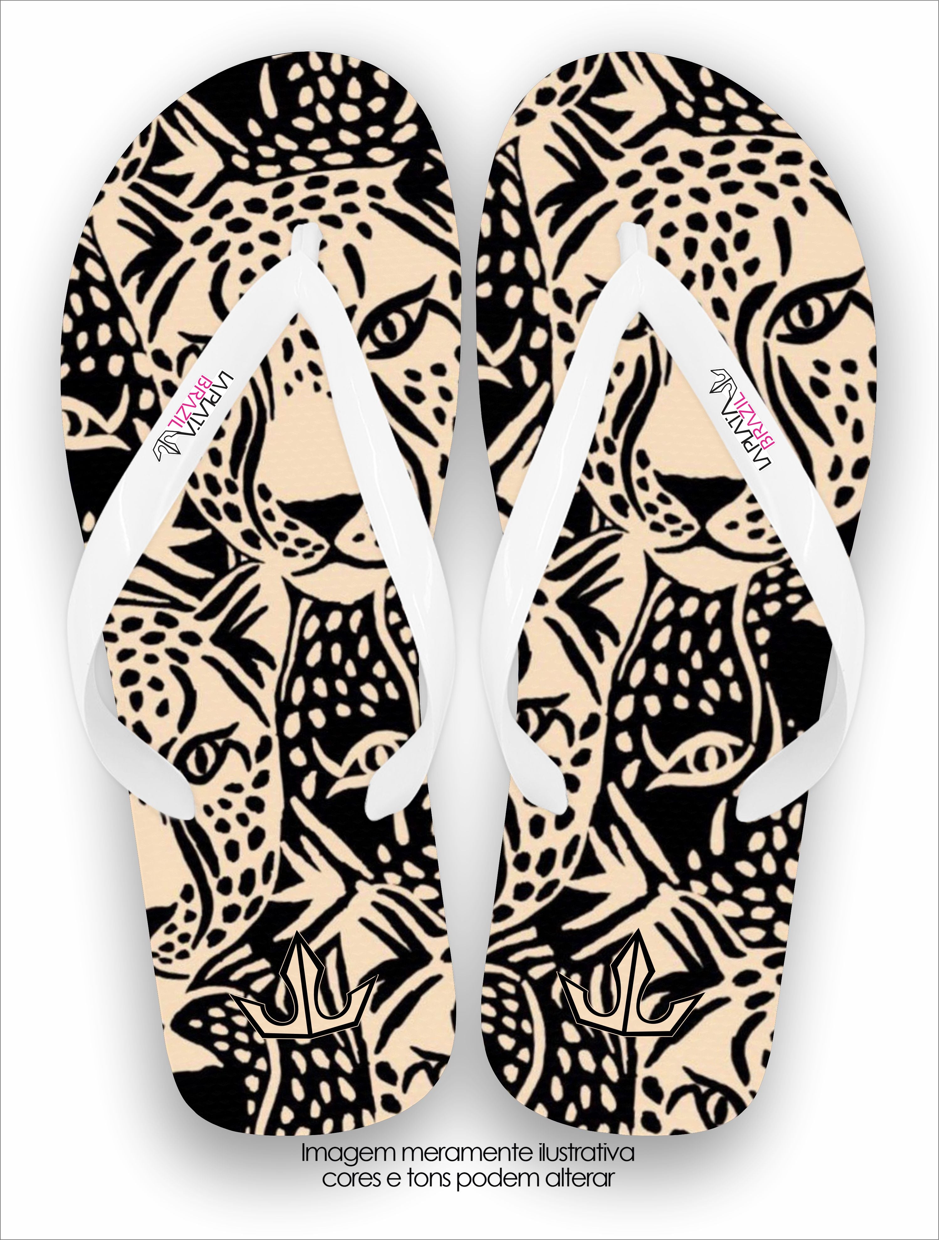 Chinelo Tradicional La feminina Onças Conforto Total