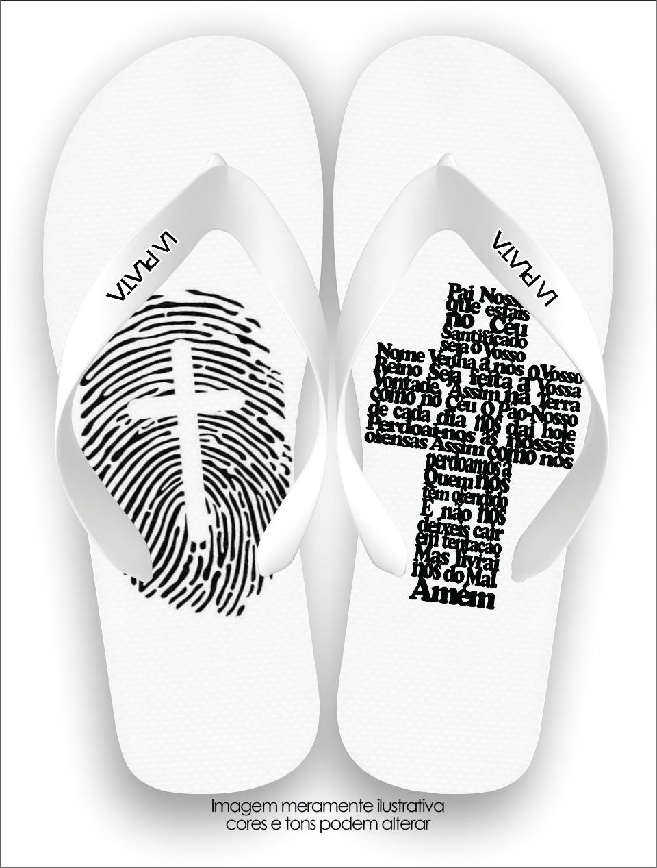 Chinelo Tradicional La Consagrada Cruz Pai Nosso