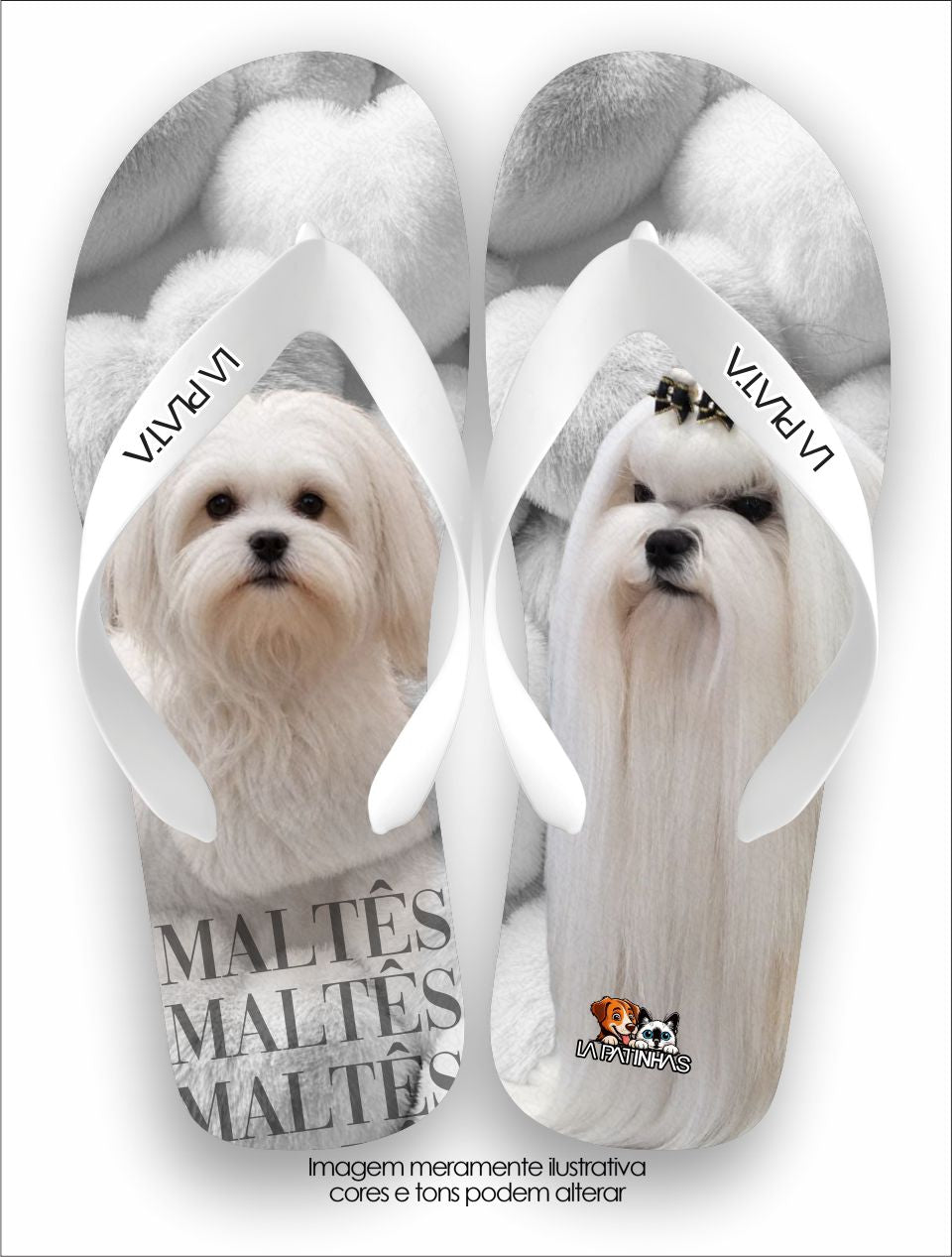 Chinelo Tradicional La Patinhas Dogs Maltês