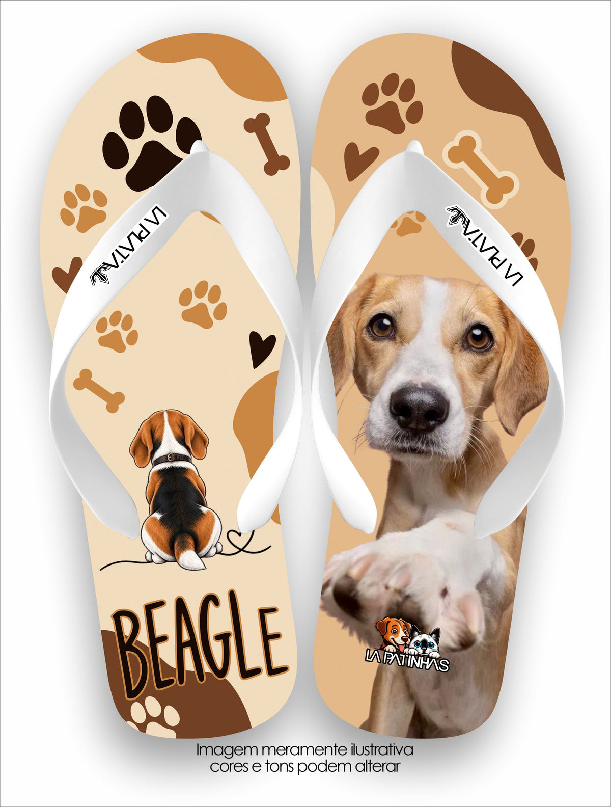 Chinelo Tradicional La Patinhas Dogs Eu Amo Meu Beagle 2