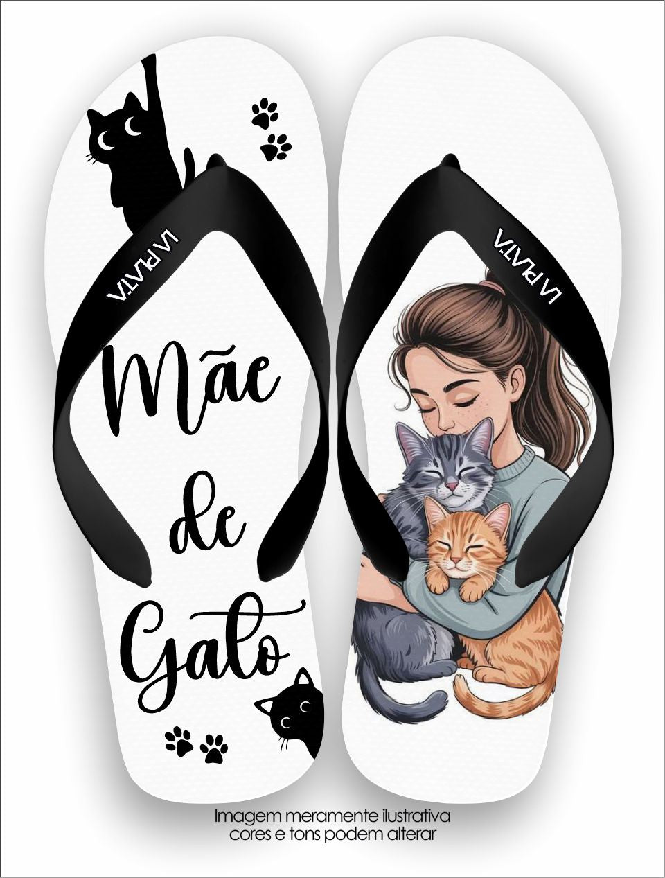 Chinelo Tradicional La Patinhas Cats Mãe de Gato