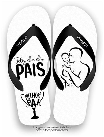 Chinelo Tradicional La Dia dos Pais Melhor Pai Alt