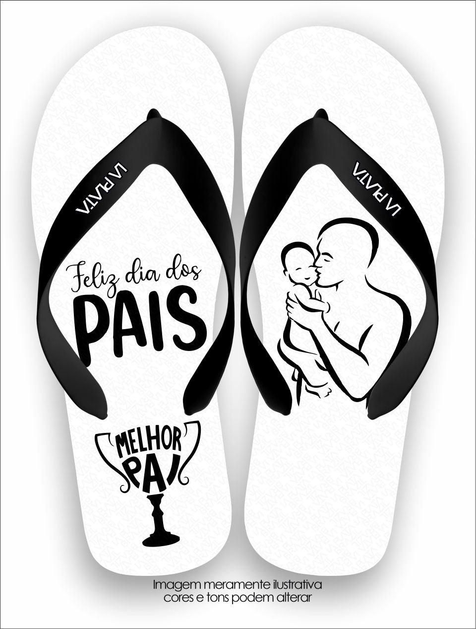 Chinelo Tradicional La Dia dos Pais Melhor Pai Alt