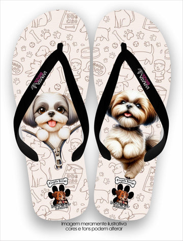 Chinelo Tradicional La Patinhas Feminina Shih-Tzu Correndo