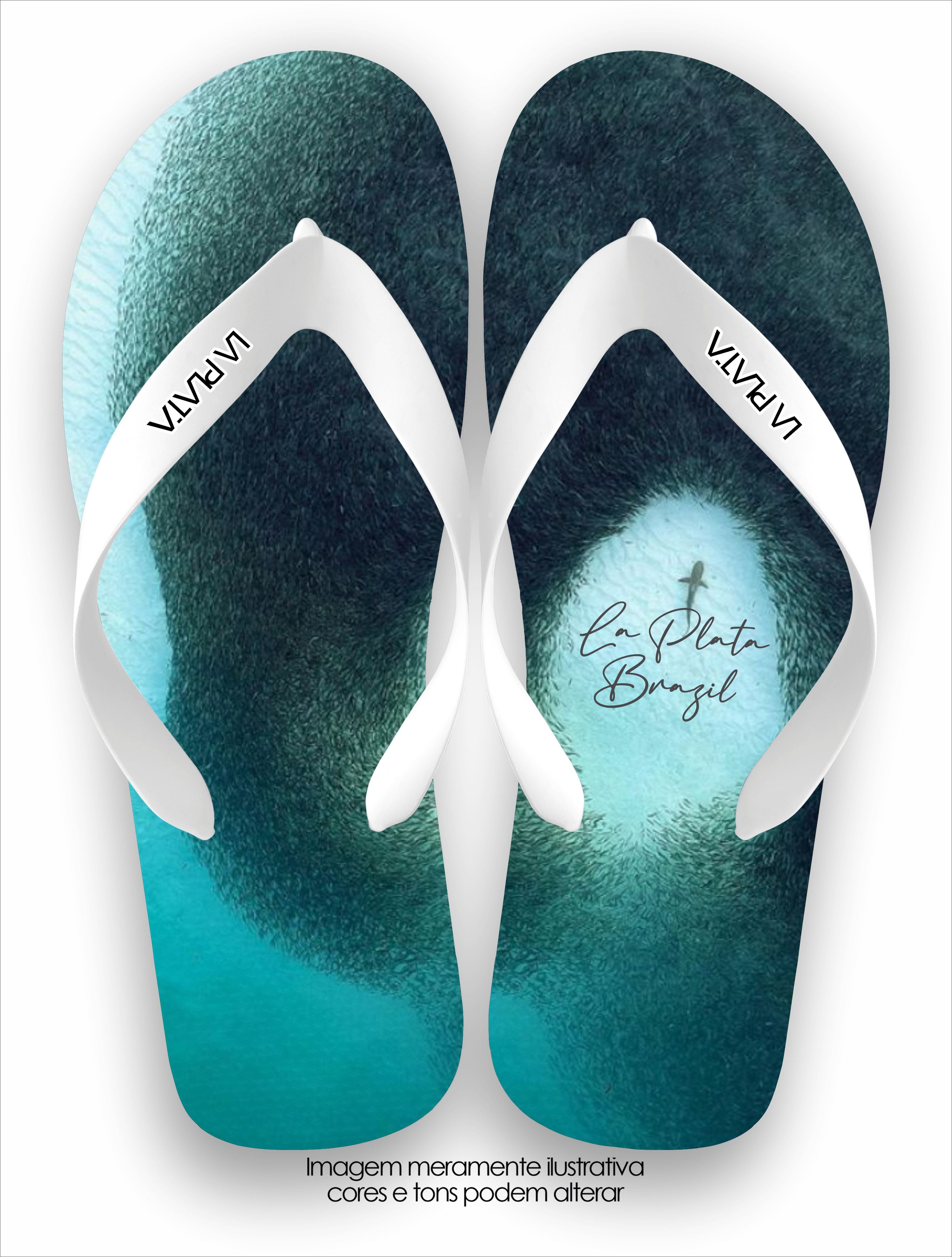 Chinelo Tradicional La Plata Azul Infinito La Praia