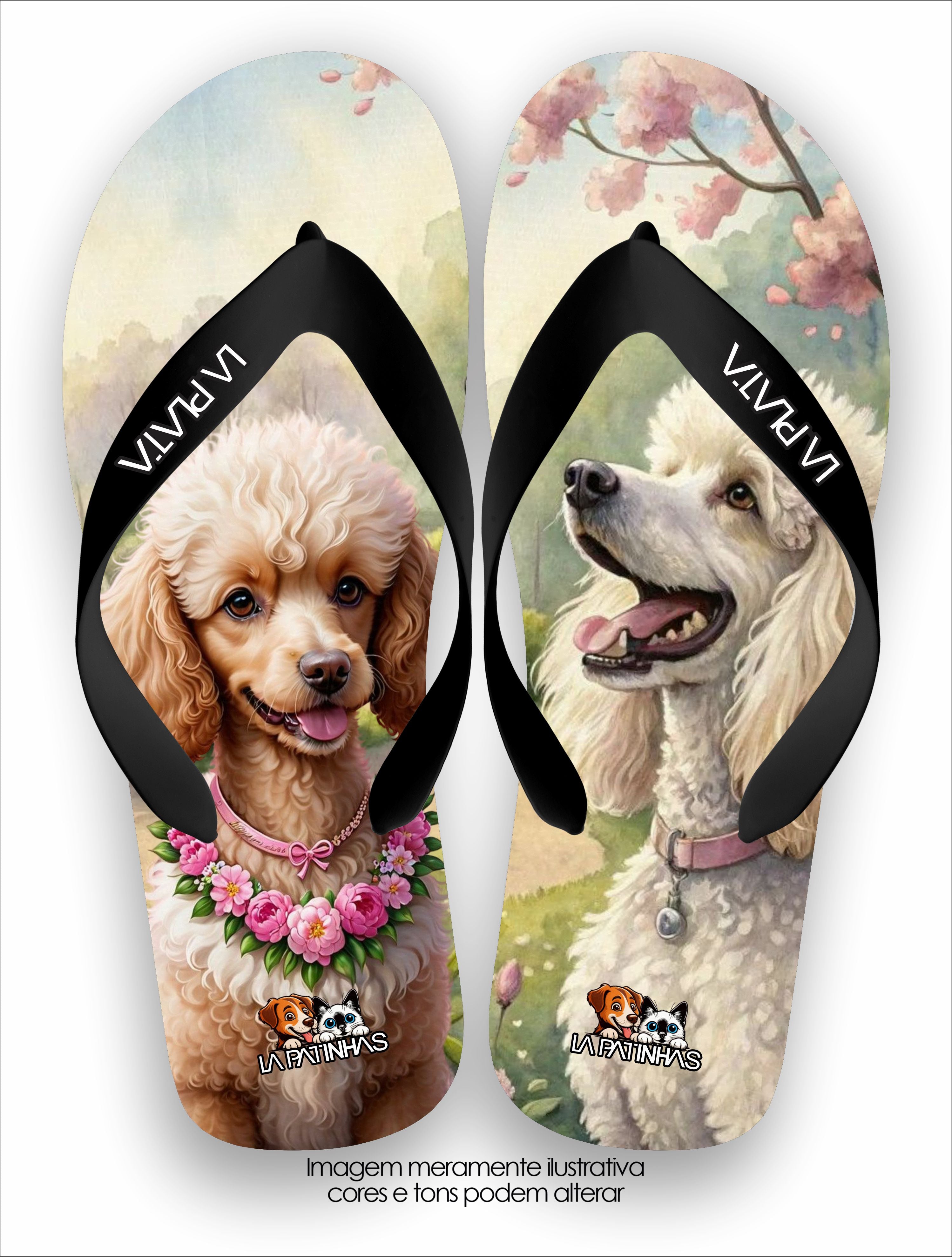 Chinelo Tradicional La Patinhas Dogs Poodles Lovers