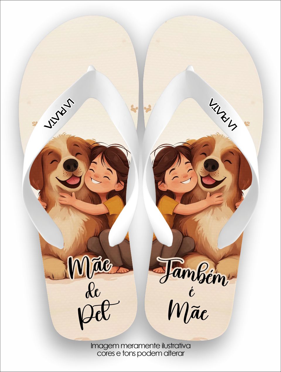 Chinelo Tradicional La Patinhas Dogs Mãe de Pet Também é Mãe