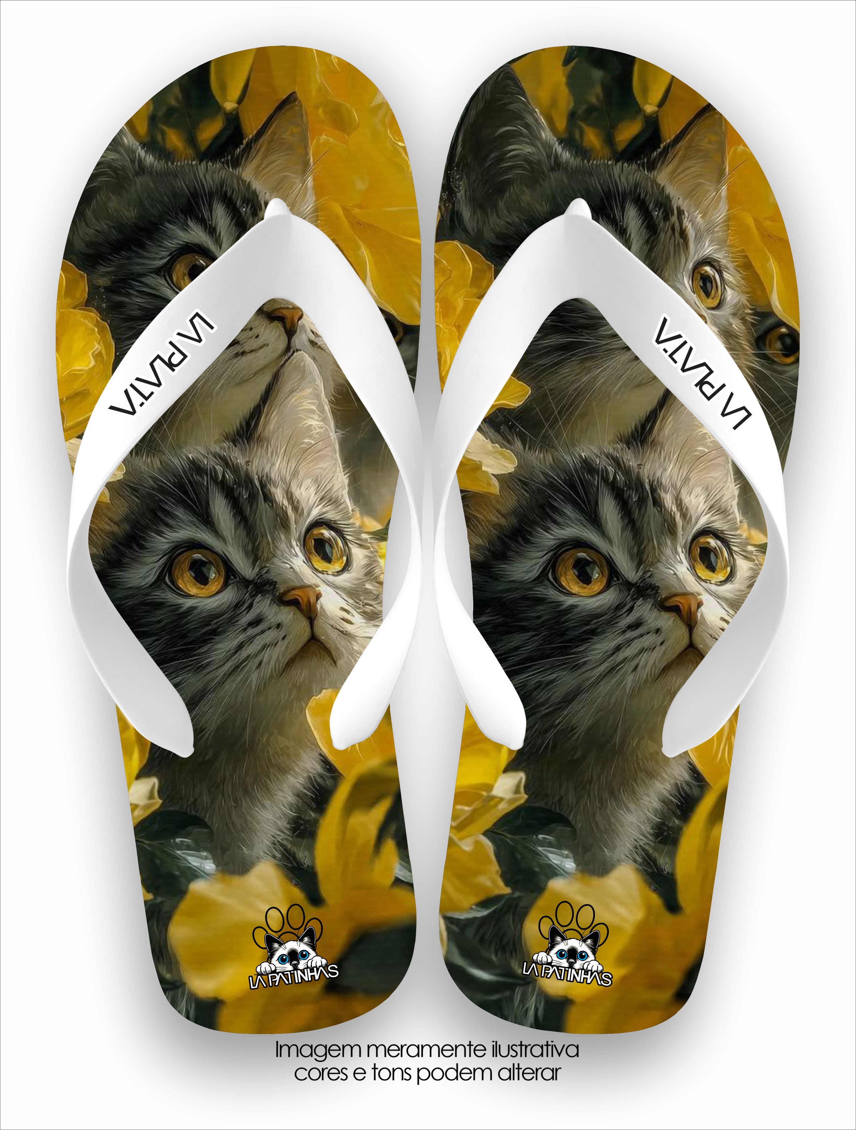Chinelo Tradicional La Patinhas Cats Camuflado