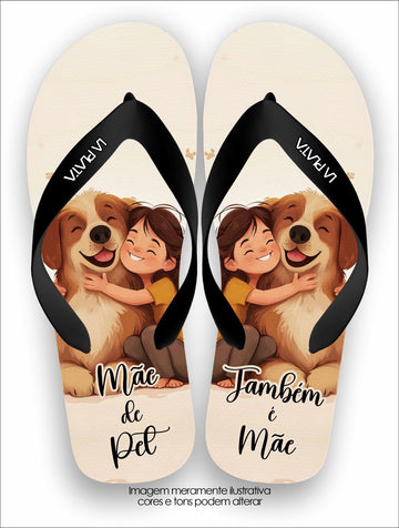Chinelo Tradicional La Patinhas Dogs Mãe de Pet Também é Mãe