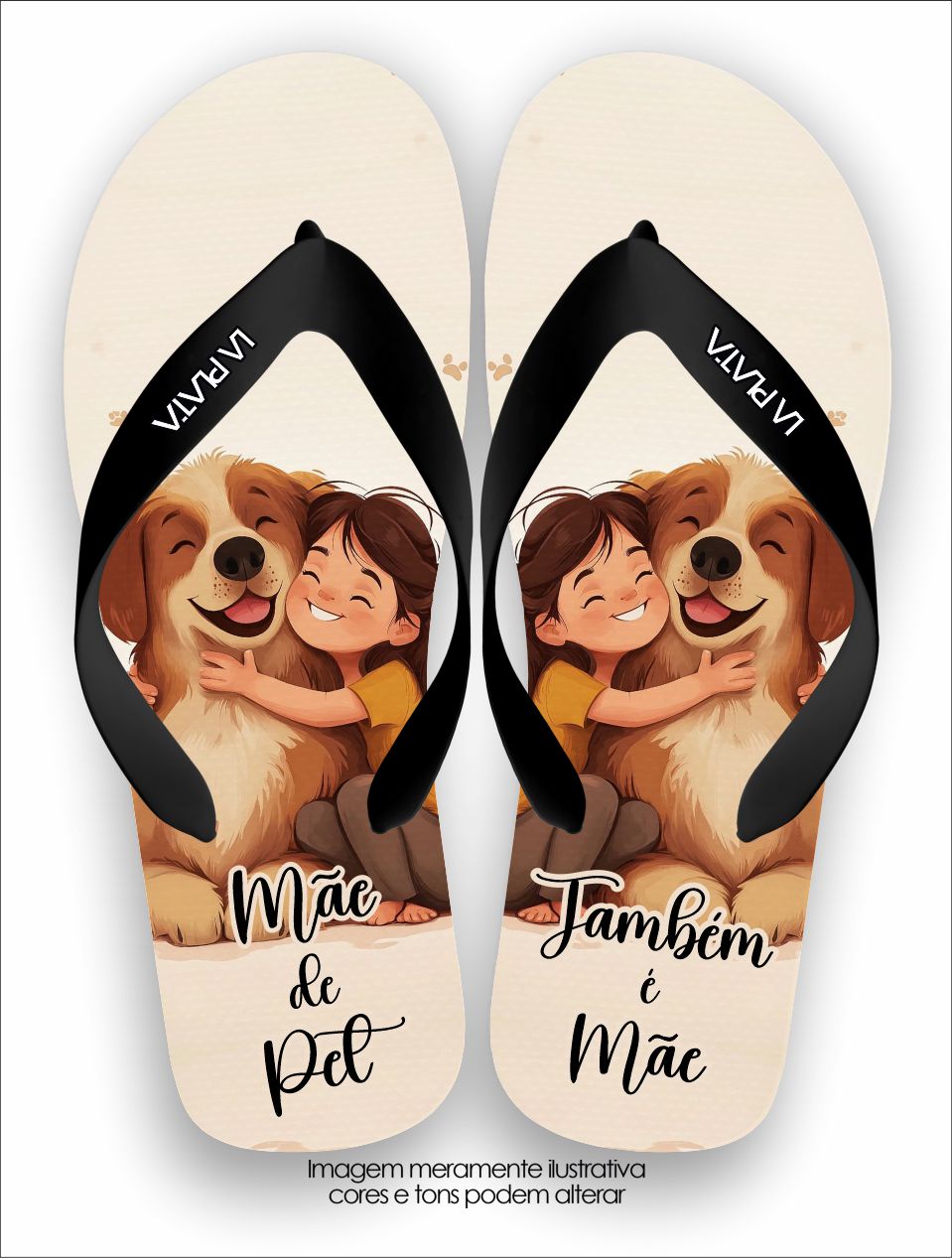Chinelo Tradicional La Patinhas Dogs Mãe de Pet Também é Mãe