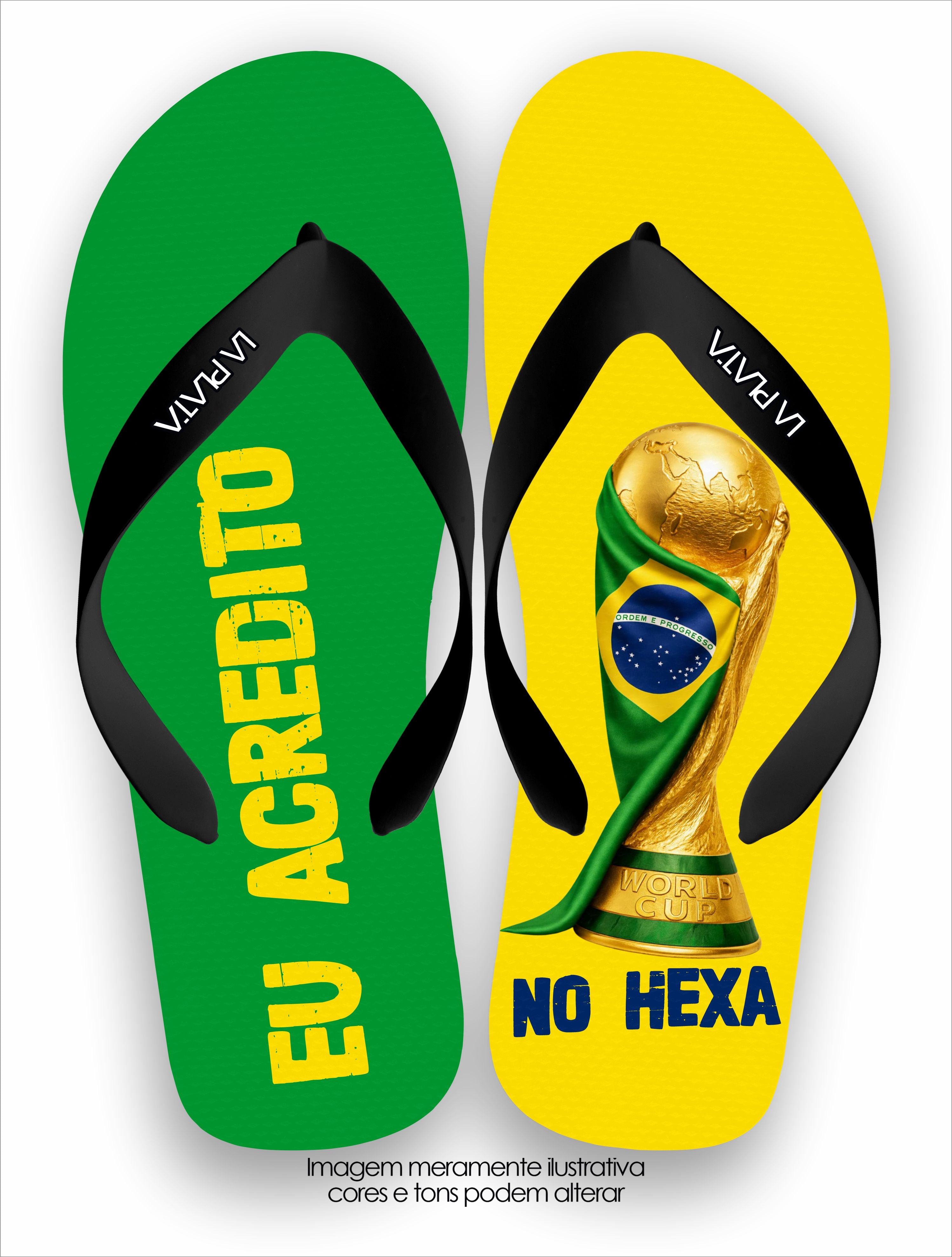Chinelo Tradicional La Copa 2026 Eu Acredito no Hexa