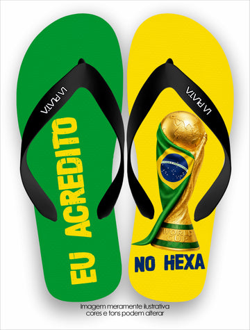Chinelo Tradicional La Copa 2026 Eu Acredito no Hexa