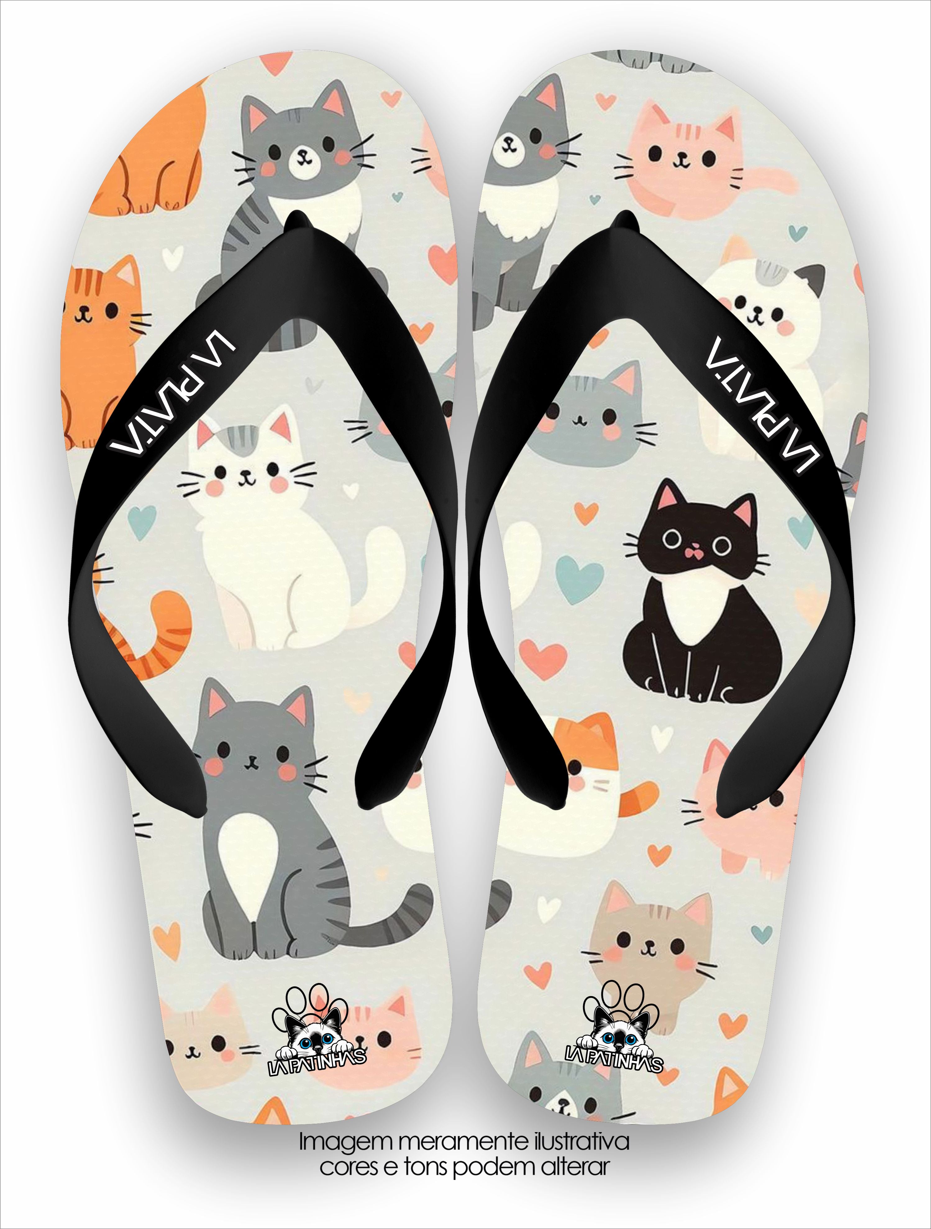 Chinelo Tradicional La Patinhas Cats Cute