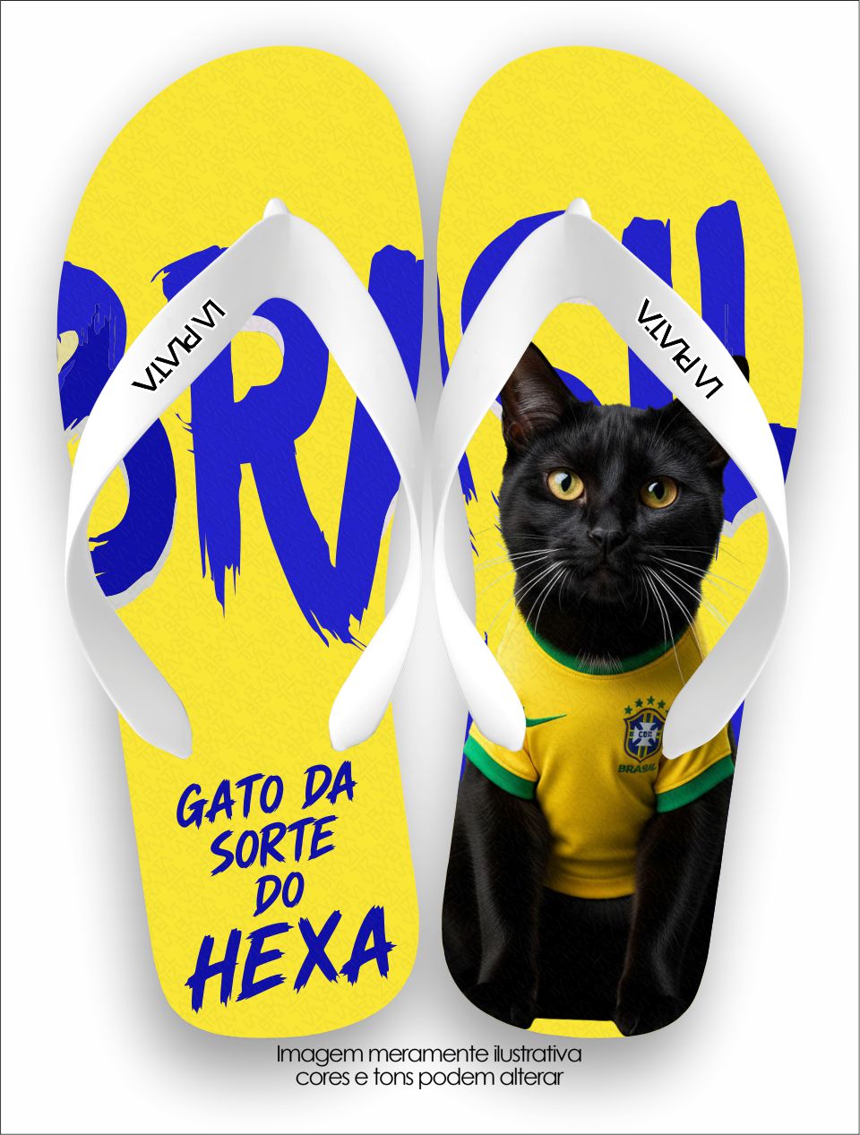 Chinelo Tradicional La Copa Pets Gato Preto Brasileiro