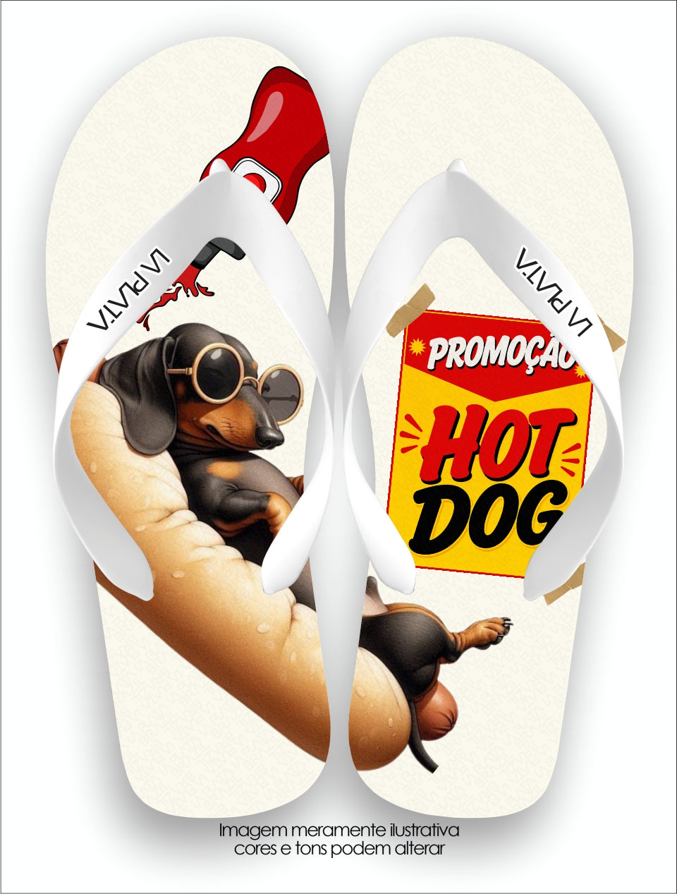 Chinelo Tradicional La Patinhas Dogs Salsicha Hot Dog
