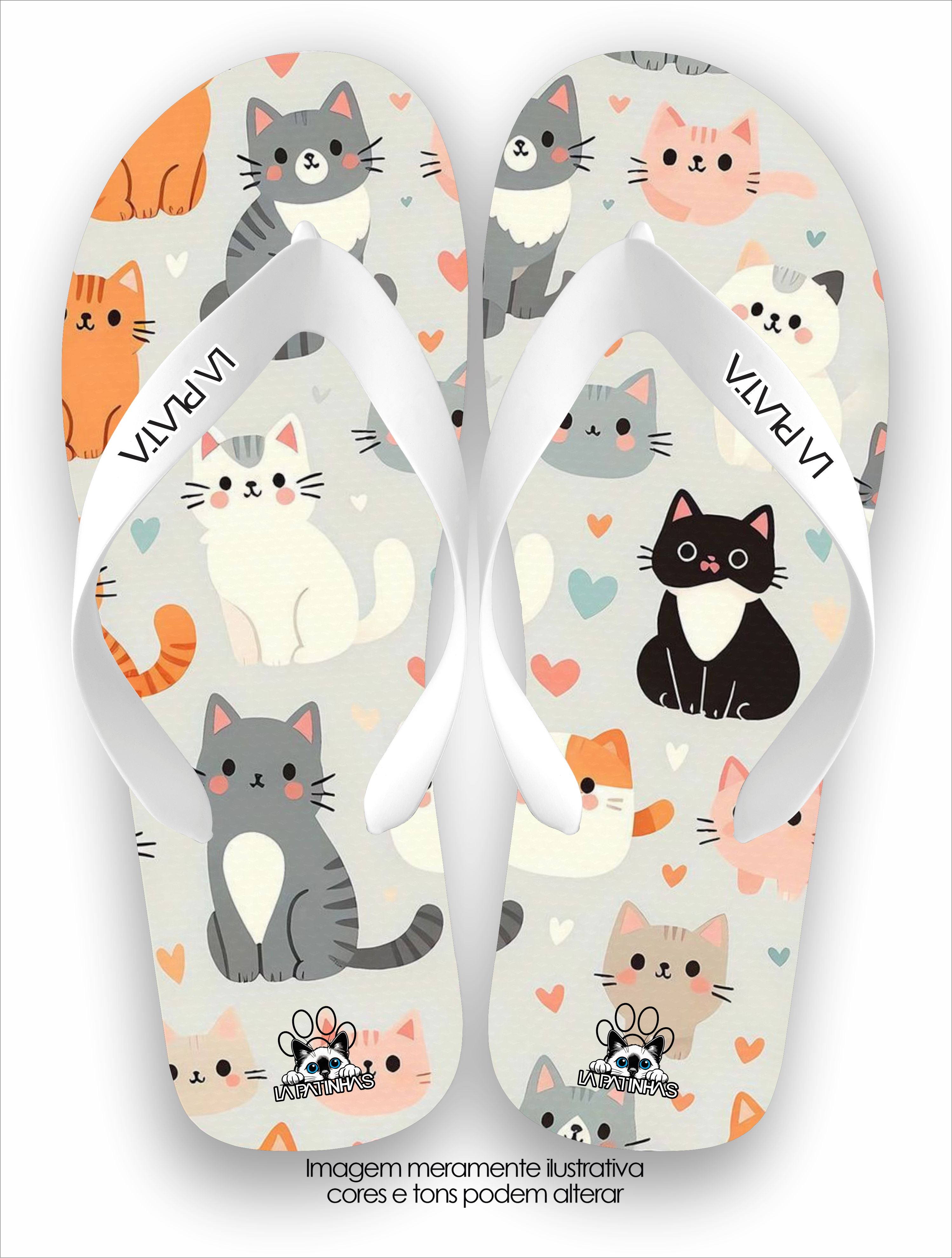 Chinelo Tradicional La Patinhas Cats Cute